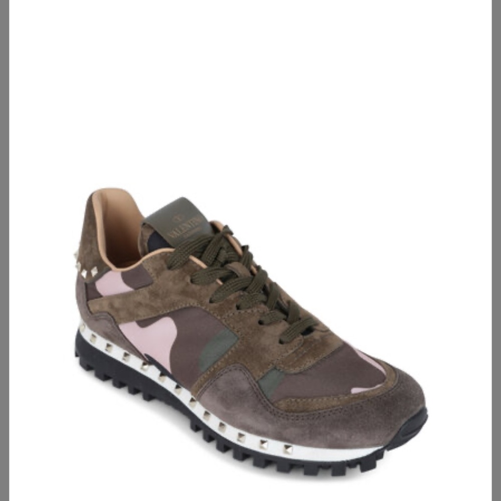 Valentino women’s Camouflage Sneakers - Green and Tan